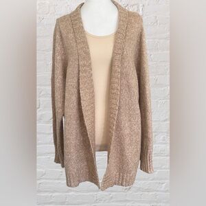 Cozy Women’s Cardigan Sweater Tan Size 3XL Coastal Grandma Cottagecore Cabincore